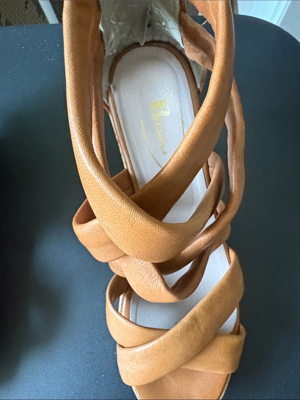 Browns Wedge Sandals, Gladiator | Cork | Platform | Cognac | Size 38 - Picture 8 of 16